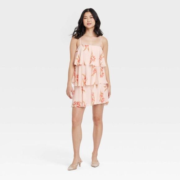 A New Day Dresses & Skirts - A New Day - Women's Tiered Ruffle Mini Shift Dress - A New Day Pink